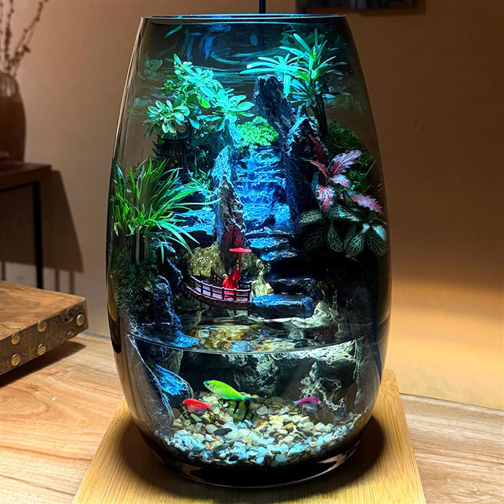 Fortune Terrarium Seasonal Edition - Handcrafted Glass Miniature Garden with LED Light - Image 4