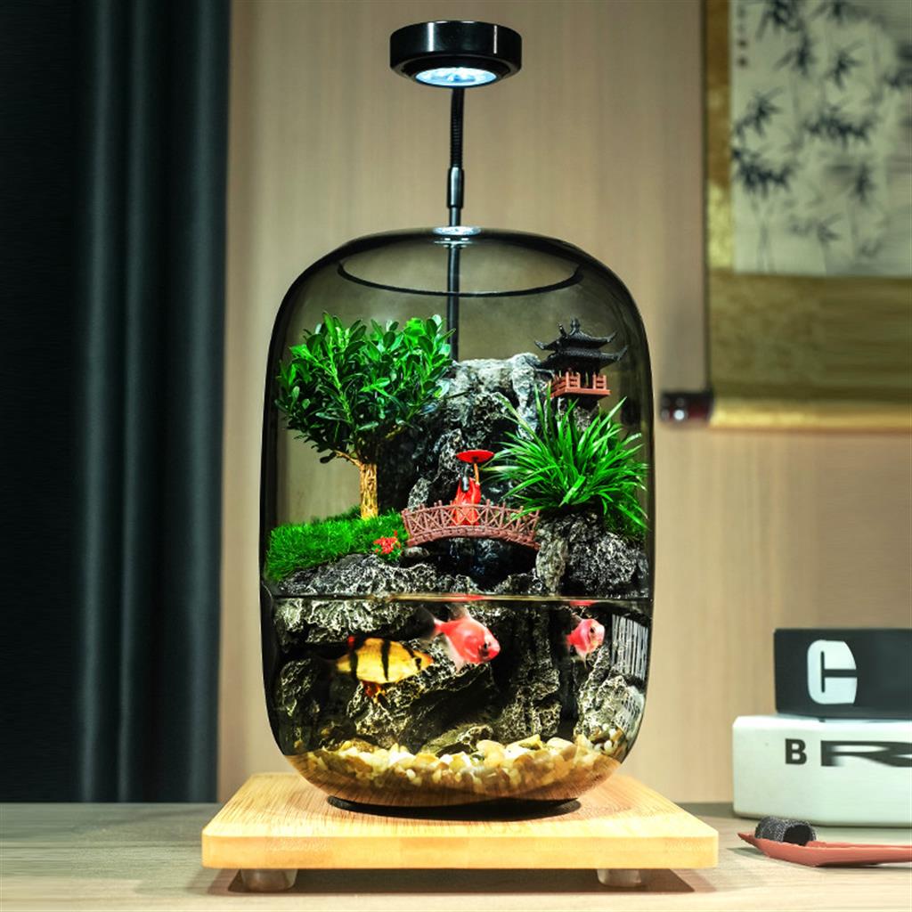 Fortune Terrarium Deluxe - Luxury Handcrafted Glass Miniature Garden with LED Light